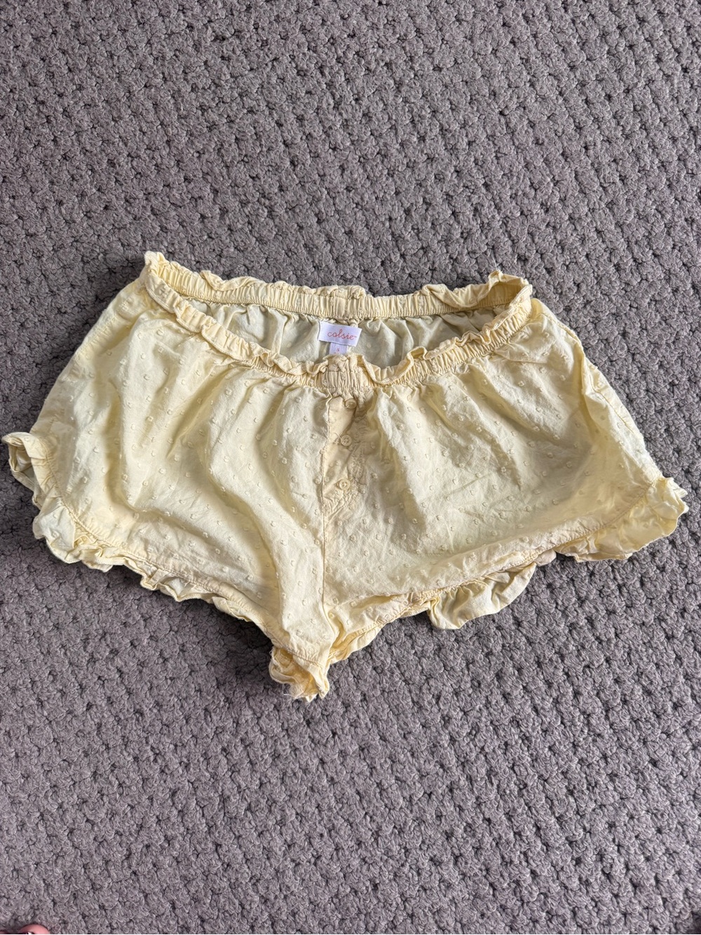 Soft Ruffled Yellow Women's Shorts
